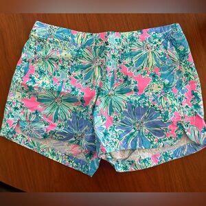 Lilly Pulitzer Pink and Blue Floral Women's Shorts